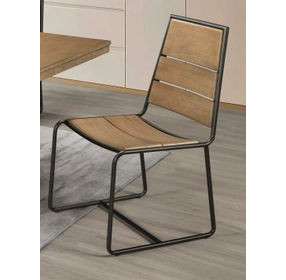 Uptown Light Walnut and Black Side Chair