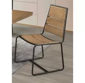 Uptown Light Walnut and Black Side Chair