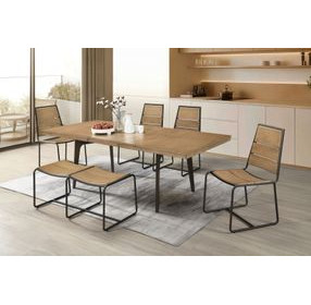 Uptown Light Walnut and Espresso Extendable Rectangular Leg Dining Room Set