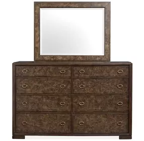 Timberlyn Espresso 8 Drawer Dresser with Rectangular Mirror