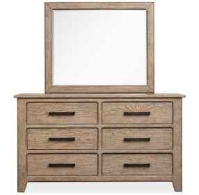 Claremont Smokey Taupe 6 Drawer Dresser with Rectangular Mirror