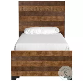 Urban Rustic Brushed Wheat Twin Bed with Storage