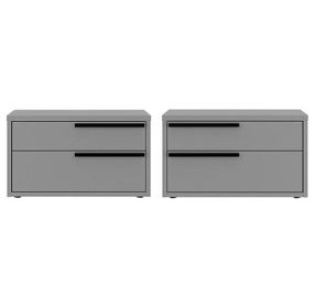 Carter Gray 2 Drawer Nightstand Set of 2