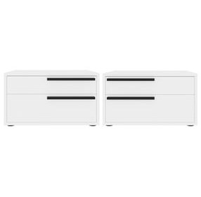 Carter White 2 Drawer Nightstand Set of 2