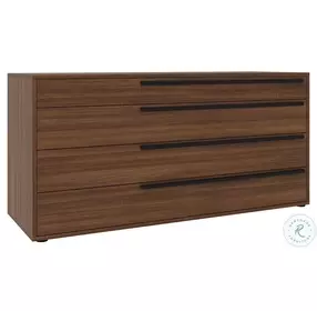 Carter Walnut 4 Drawer Dresser