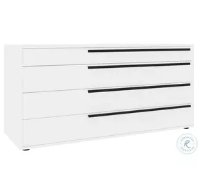 Carter White High Gloss 4 Drawer Dresser