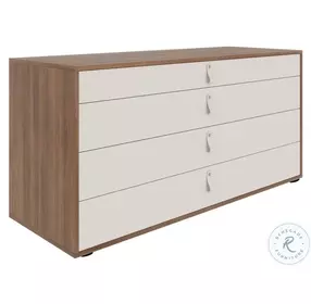 Agoura Walnut And Taupe 4 Drawer Dresser
