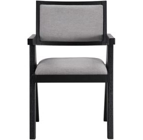 Magnolia Black Short Back Arm Chair Set of 2