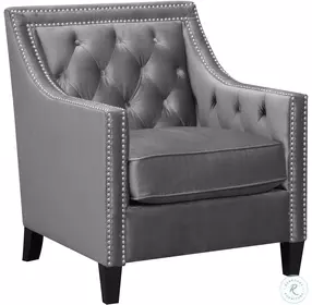 Teagan Gunmetal Velvet Accent Chair
