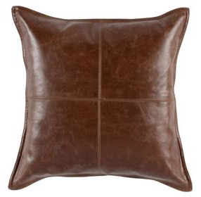 Soco Leather Kona Brown 22 x 22" Accent Pillow Set of 2
