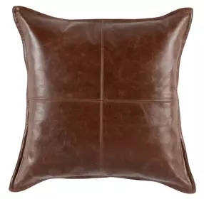 Soco Leather Kona Brown 22 x 22" Accent Pillow Set of 2