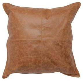 Soco Leather Dumont Chestnut 22 x 22" Accent Pillow Set of 2