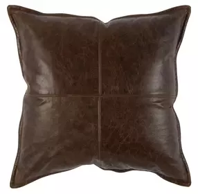 Soco Leather Parsons Cocoa 22 x 22" Accent Pillow Set of 2