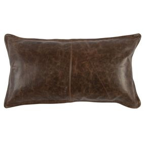 Soco Leather Parsons Cocoa Rectangular Accent Pillow Set of 2