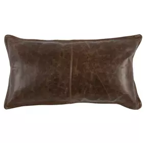 Soco Leather Parsons Cocoa Rectangular Accent Pillow Set of 2