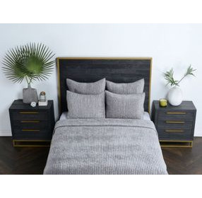 Bari Gray Velvet King Quilt