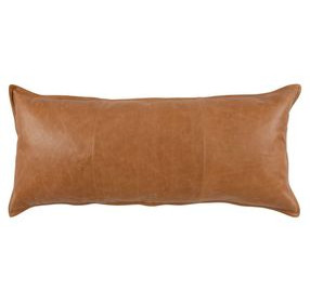 Soco Leather Dumont Chestnut 16 x 36" Accent Pillow