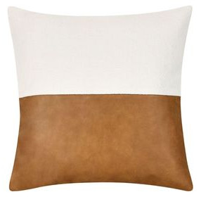 Villa Classics Canyon Ivory and Chestnut Square Accent Pillow