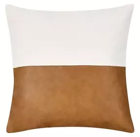 Villa Classics Canyon Ivory and Chestnut Square Accent Pillow Set of 2