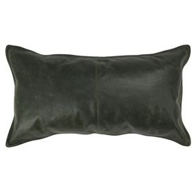 Soco Leather Acre Forest Green Rectangular Accent Pillow Set of 2