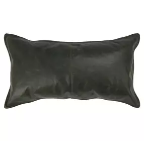 Soco Leather Acre Forest Green Rectangular Accent Pillow Set of 2