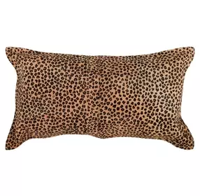La Dolce Vita Leopard Hide Camel and Black Rectangular Accent Pillow Set of 2