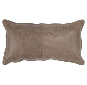 Soco Leather Sandstorm Taupe Rectangular Accent Pillow Set of 2