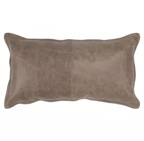 Soco Leather Sandstorm Taupe Rectangular Accent Pillow Set of 2