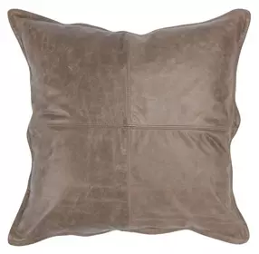 Soco Leather Sandstorm Taupe Square Accent Pillow Set of 2
