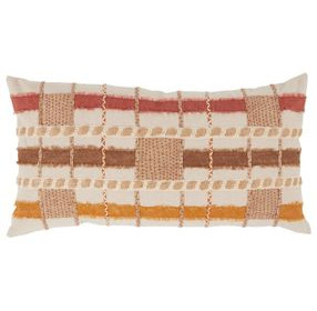 Melange Stratton Clay and Beige Rectangular Accent Pillow Set of 2