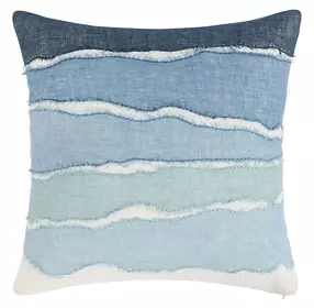 Stillness Bikram Capri Blue and Black Square Accent Pillow Set of 2