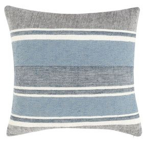 Stillness Lima Capri Blue and Dark Gray Square Accent Pillow Set of 2