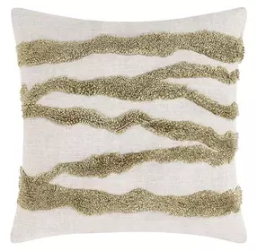 Stillness Passage Wheat Green and Beige Square Accent Pillow Set of 2