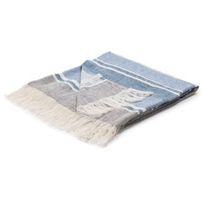 Throws Lima Capri Blue and Dark Gray Throw