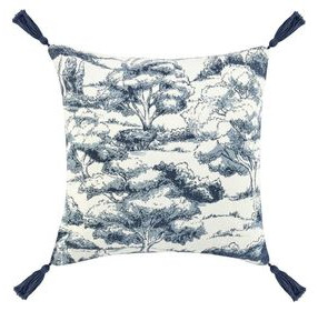 Villa Classics Stonework Denim Blue Square Accent Pillow