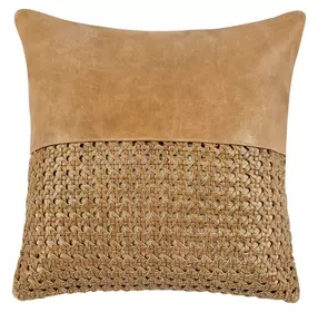 Timeless Toscano Leather Chestnut Brown Square Accent Pillow Set of 2