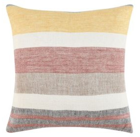 Boardwalk Crawford Yellow and Gray Square Accent Pillow Set of 2