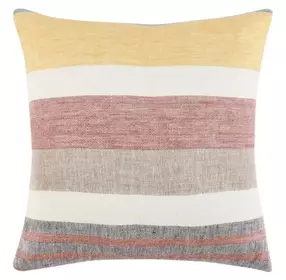 Boardwalk Crawford Yellow and Gray Square Accent Pillow Set of 2