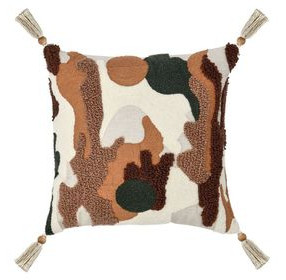 Renewed Caney Chestnut and Green Square Accent Pillow Set of 2