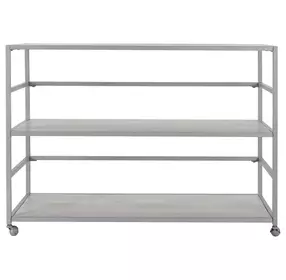 Glendora Silver Storage Rack with Casters