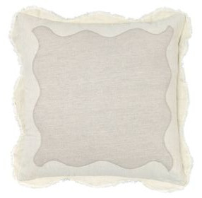 Catania Tollo Natural and Ivory Square Accent Pillow Set of 2