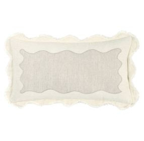 Catania Tollo Natural and Ivory Rectangular Accent Pillow
