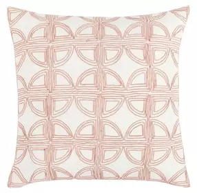 Villa Classics Elea Ivory and Blush Square Accent Pillow Set of 2