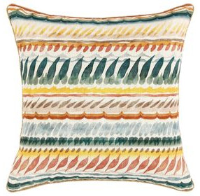 Catania Cetara Blue and Red Square Accent Pillow Set of 2