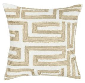 Villa Classics Mateo Metallic Gold and Ivory Square Accent Pillow Set of 2
