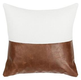 Villa Classics Canyon Ivory and Kona Brown Square Accent Pillow