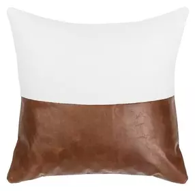 Villa Classics Canyon Ivory and Kona Brown Square Accent Pillow Set of 2