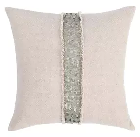 Radiant Oasis Lira Natural and Silver Square Accent Pillow Set of 2