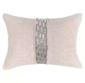 Radiant Oasis Lira Natural and Silver Rectangular Accent Pillow Set of 2