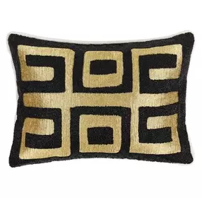 Radiant Oasis Dala Black and Gold Rectangular Accent Pillow Set of 2